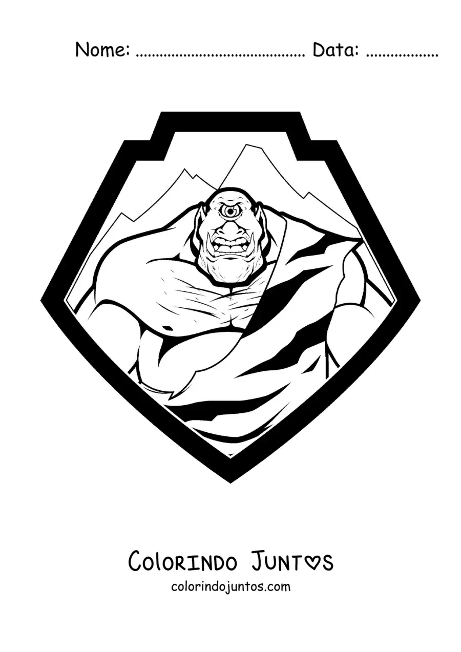 Desenho para colorir de gigante de um olho só