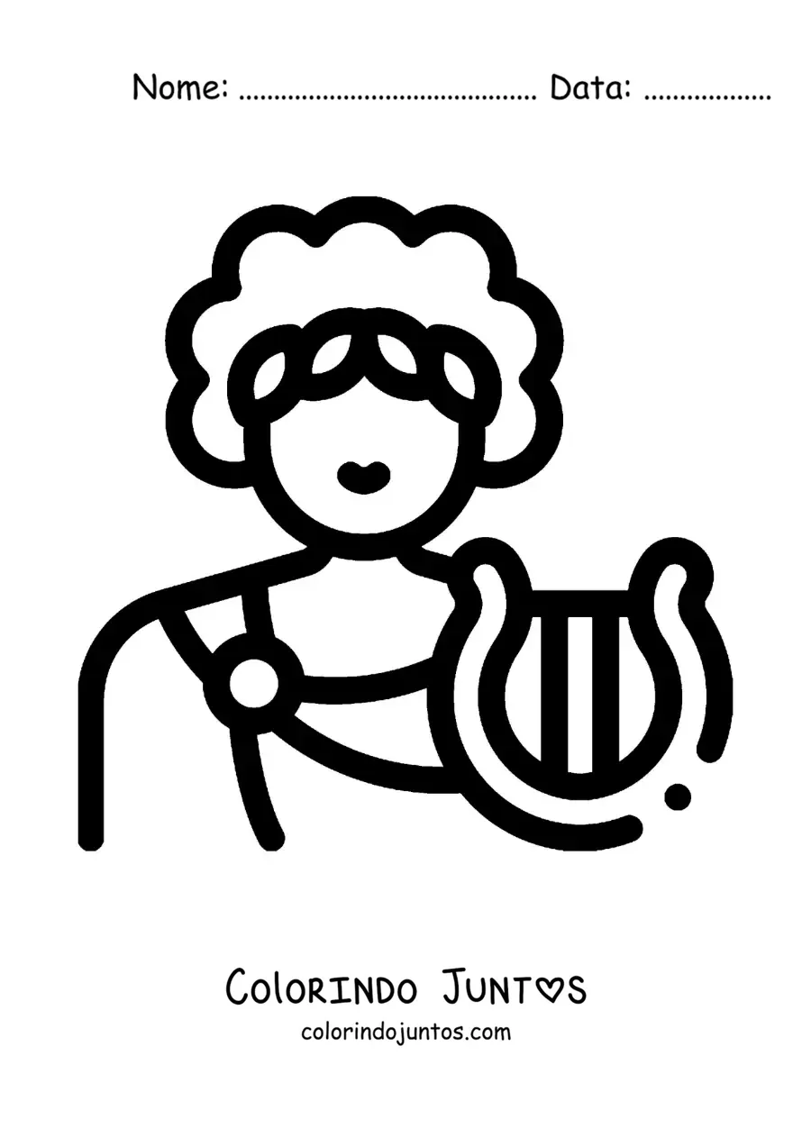 Desenho para colorir do deus Apolo animado
