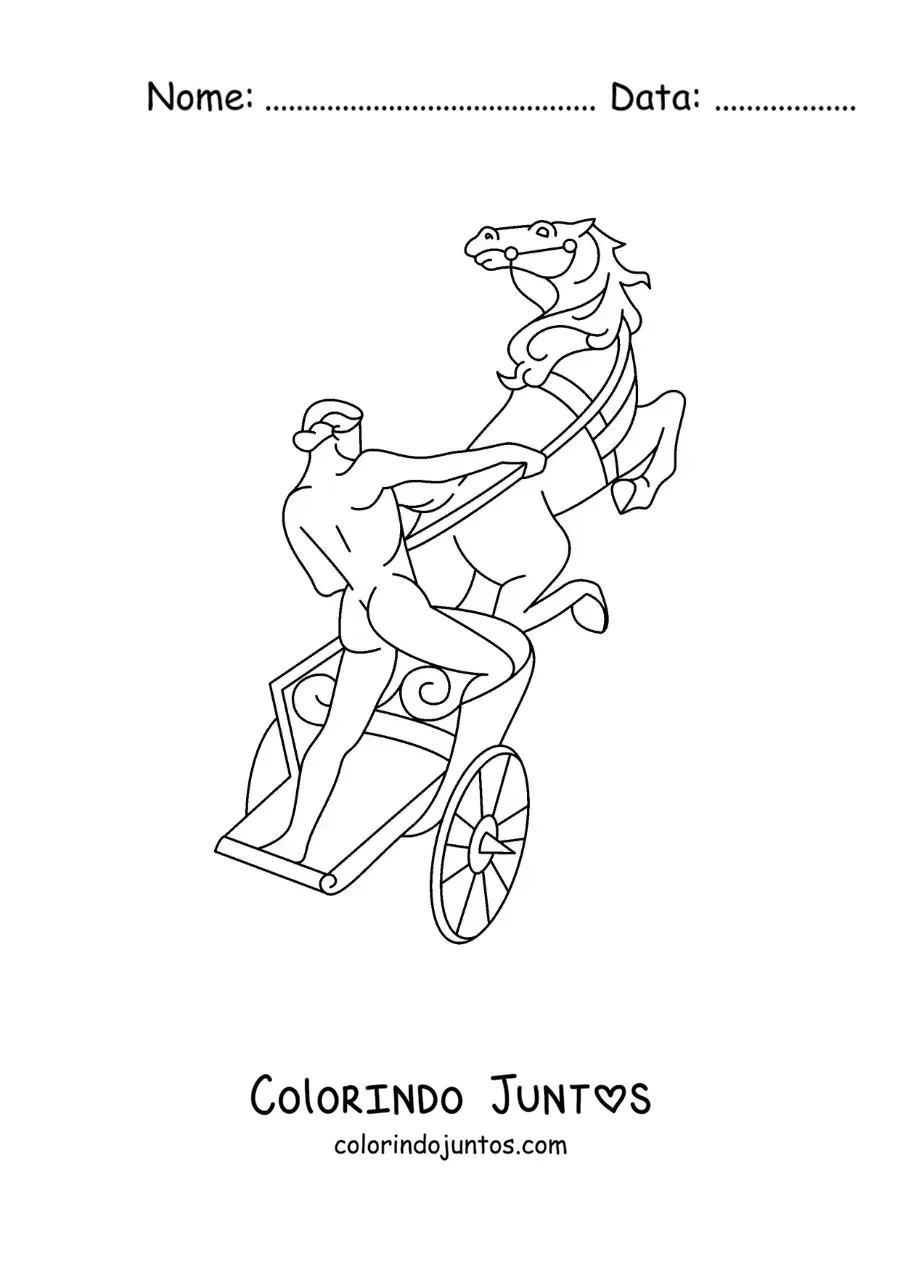 Desenho para colorir de Apolo em sua carruagem dourada