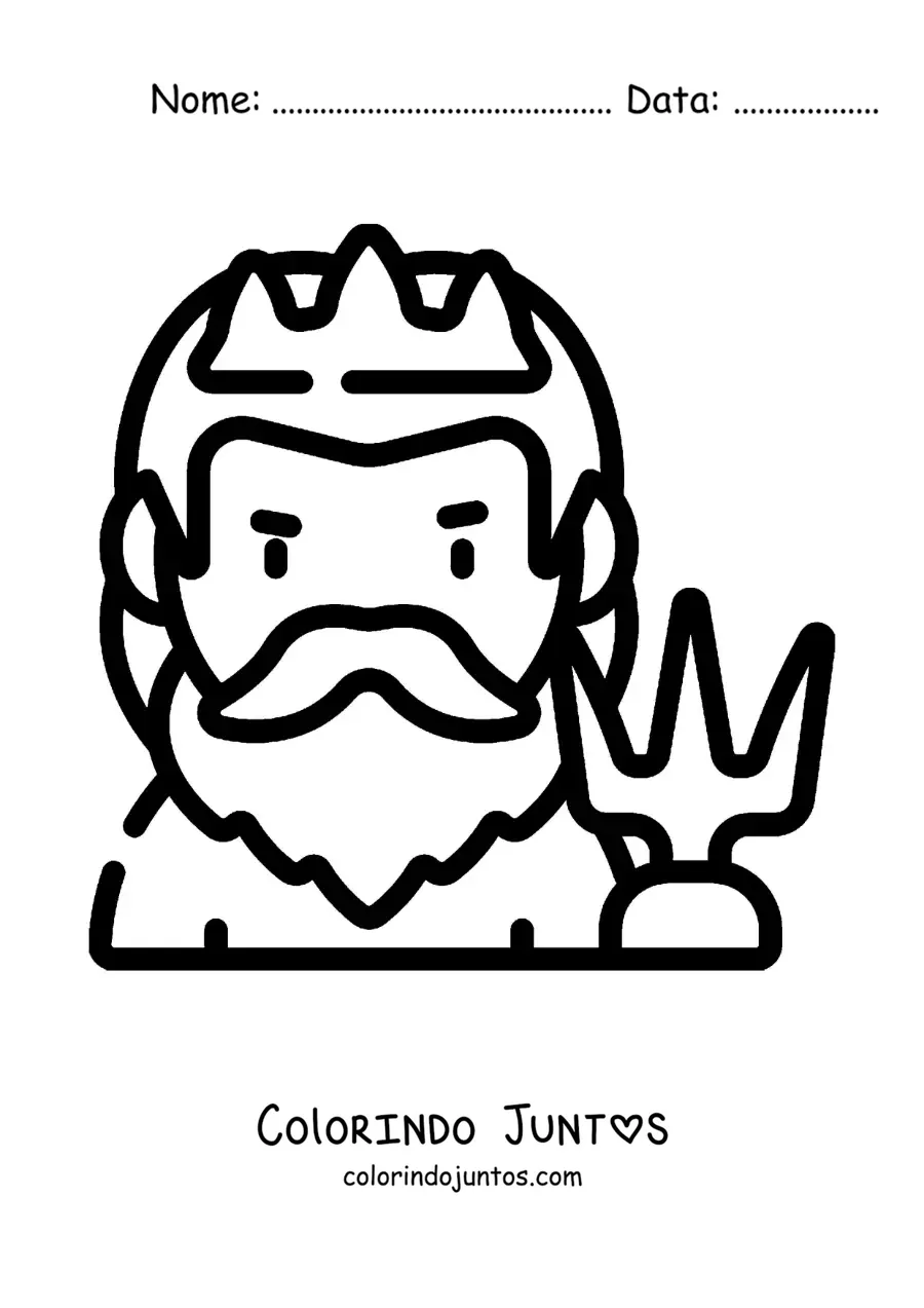Desenho para colorir de Poseidon fácil