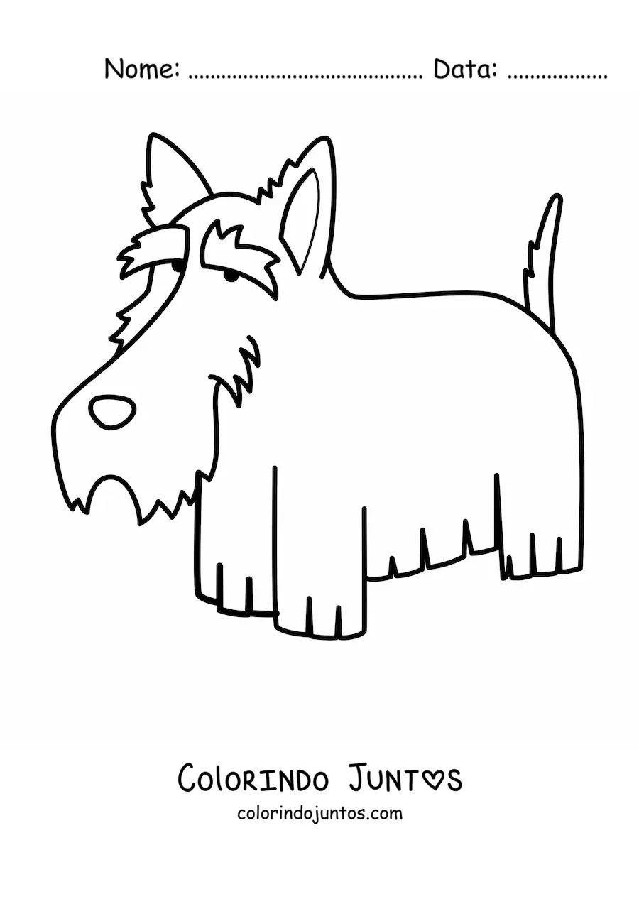 Desenho para colorir de um terrier escocês