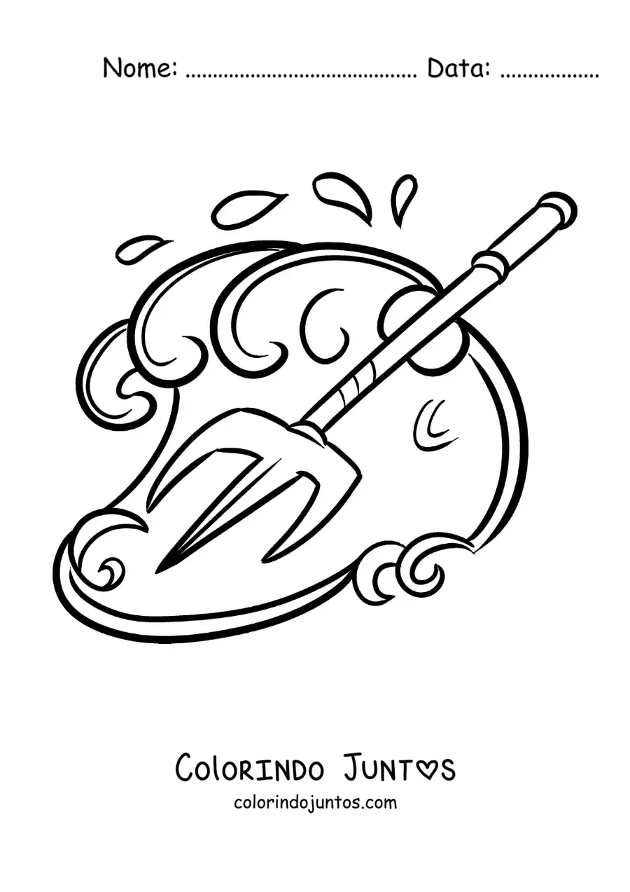 Desenho para colorir do tridente de Poseidon