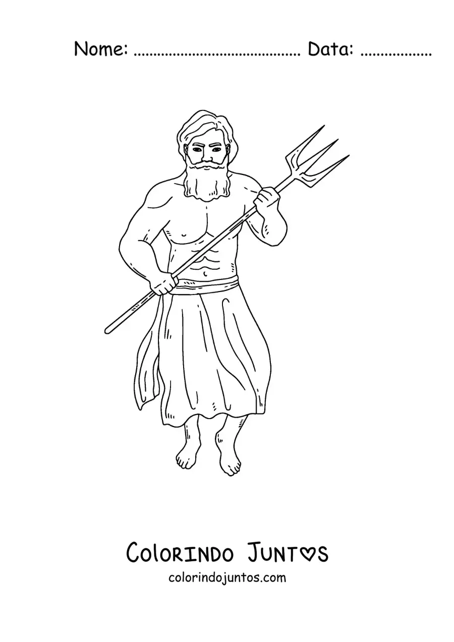 Desenho para colorir do deus Netuno