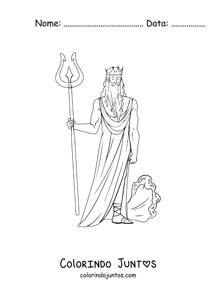 Desenho para colorir de Poseidon controlando as marés