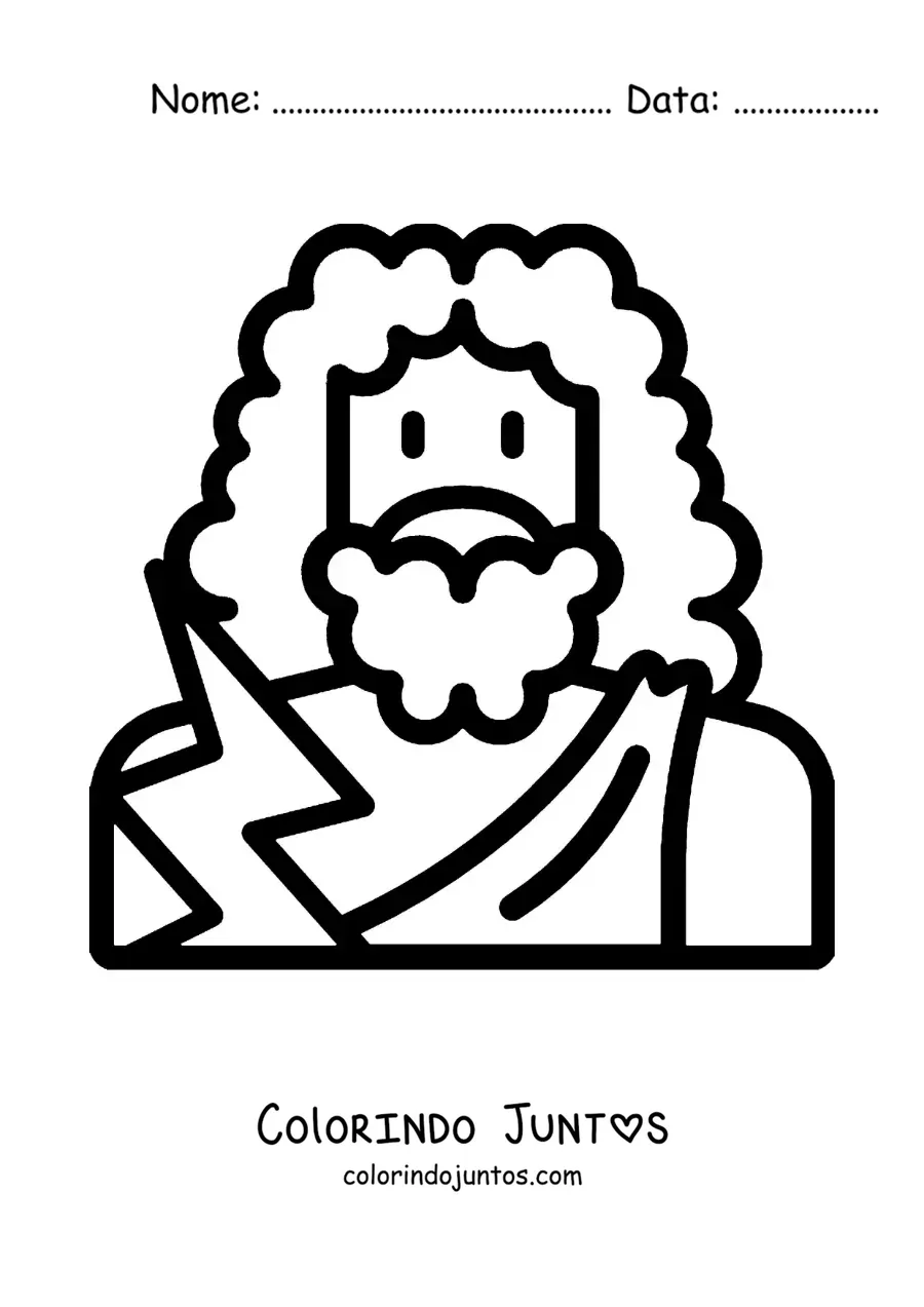 Desenho para colorir do deus Zeus fácil