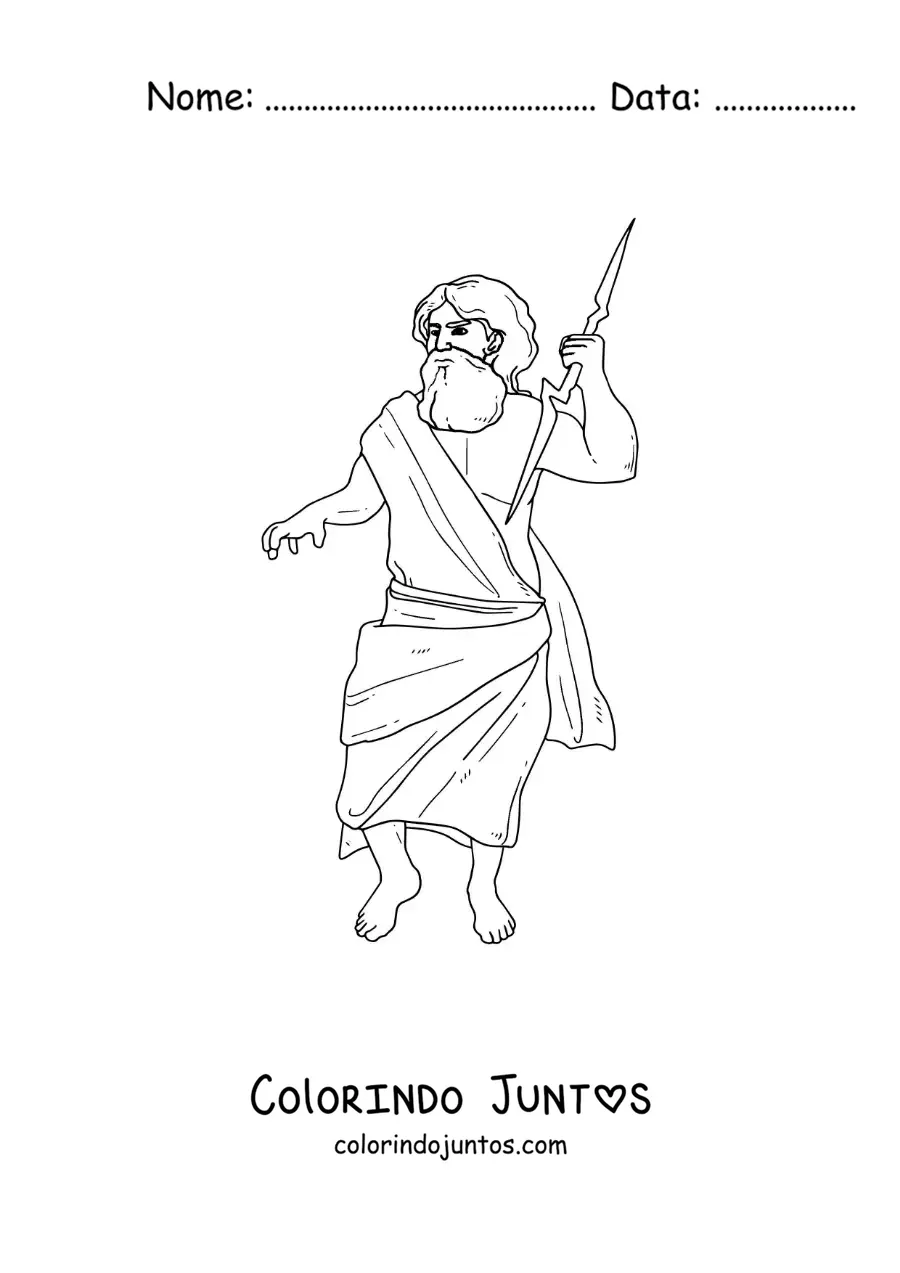 Desenho para colorir de Zeus o deus grego realista