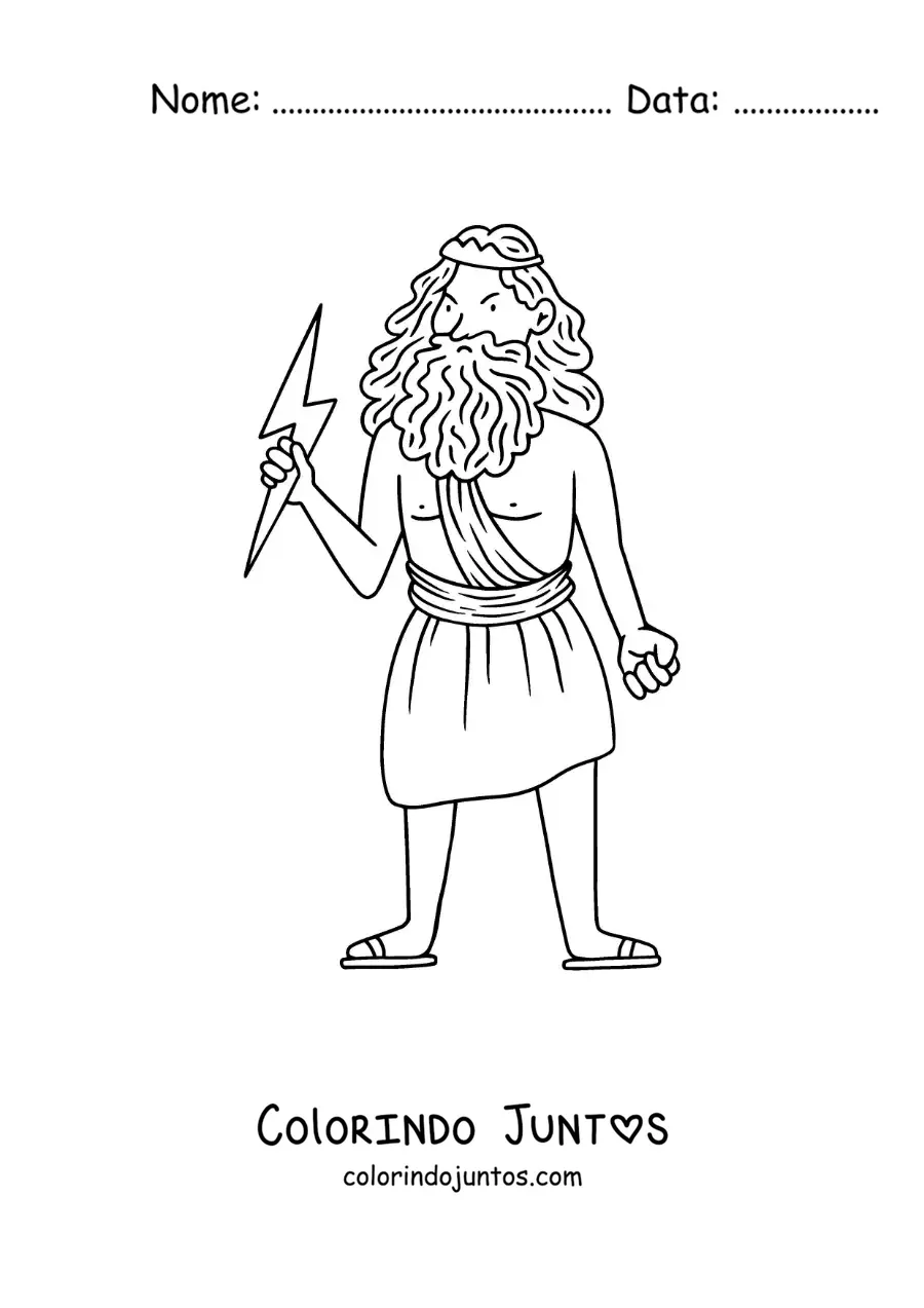 Desenho para colorir de Zeus animado bravo