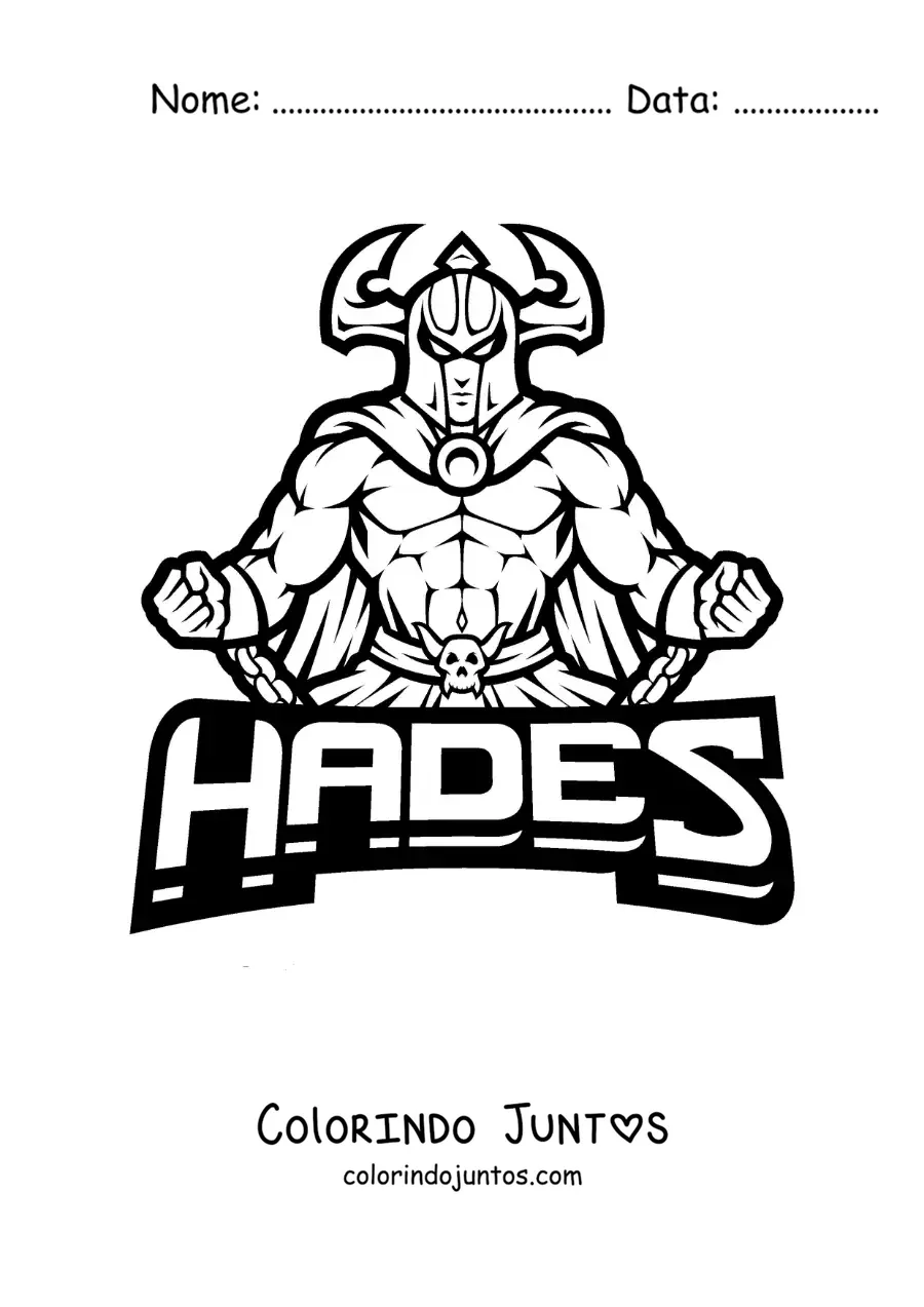 Desenho para colorir de Hades e seu capacete da invisibilidade