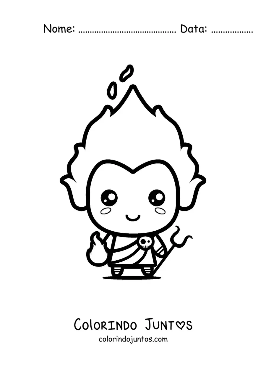 Desenho para colorir de Hades o deus grego animado kawaii