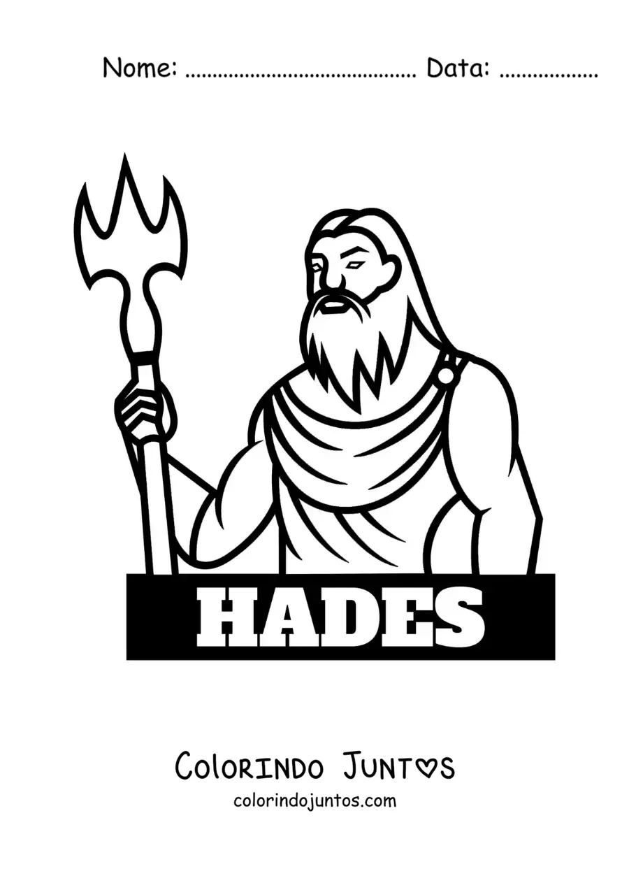 Desenho para colorir do deus do submundo Hades