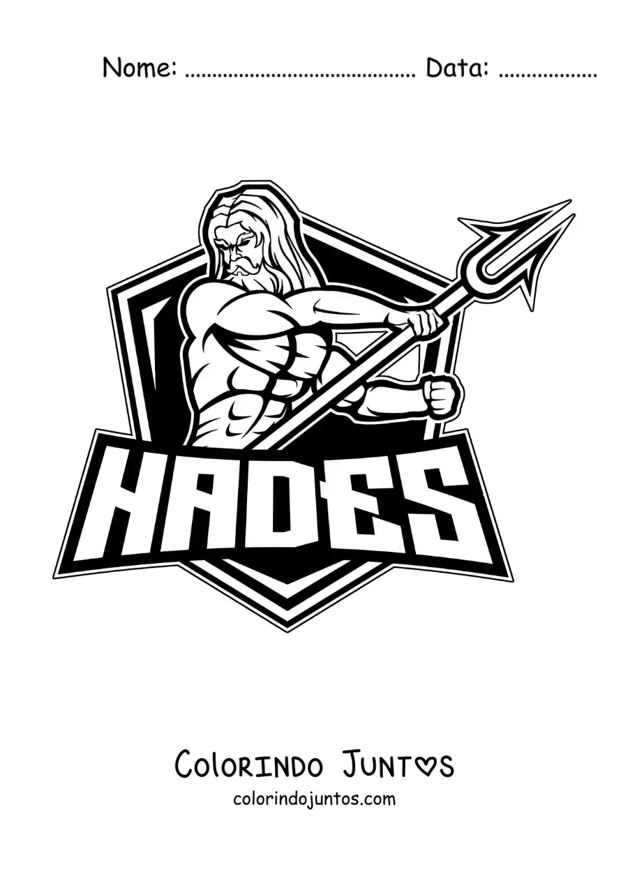 Desenho para colorir de Hades com seu bidente