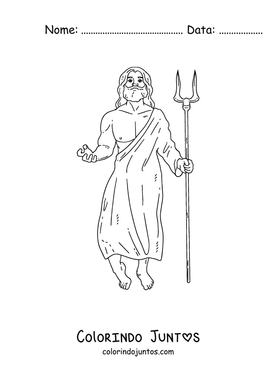 Desenho para colorir de Hades realista com seu bidente