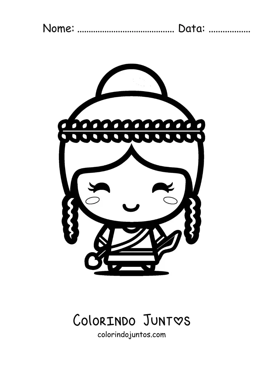 Desenho para colorir de Ártemis kawaii