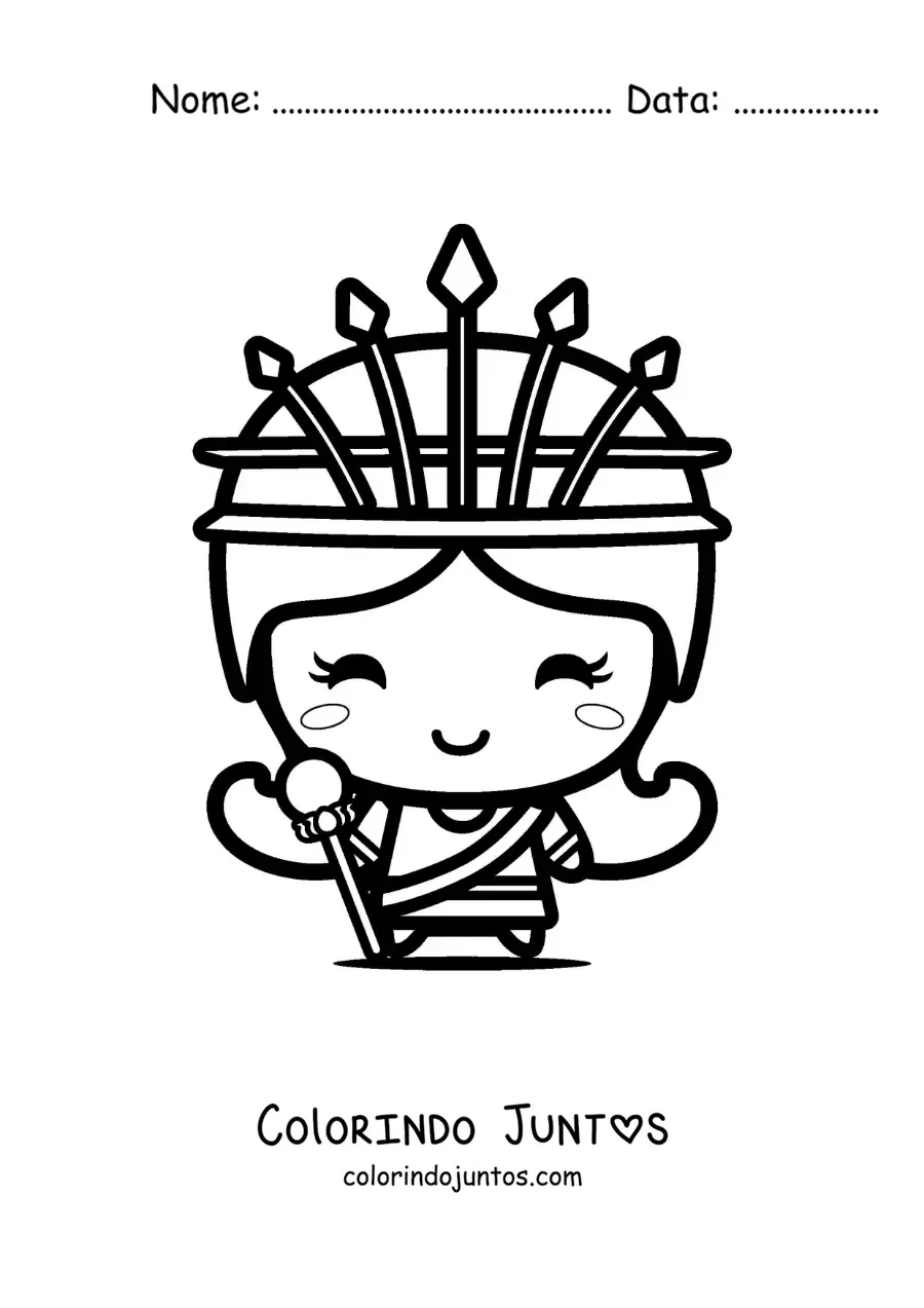 Desenho para colorir da deusa Hera kawaii