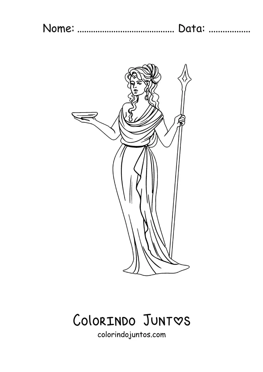 Desenho para colorir de Hera a rainha dos deuses animada