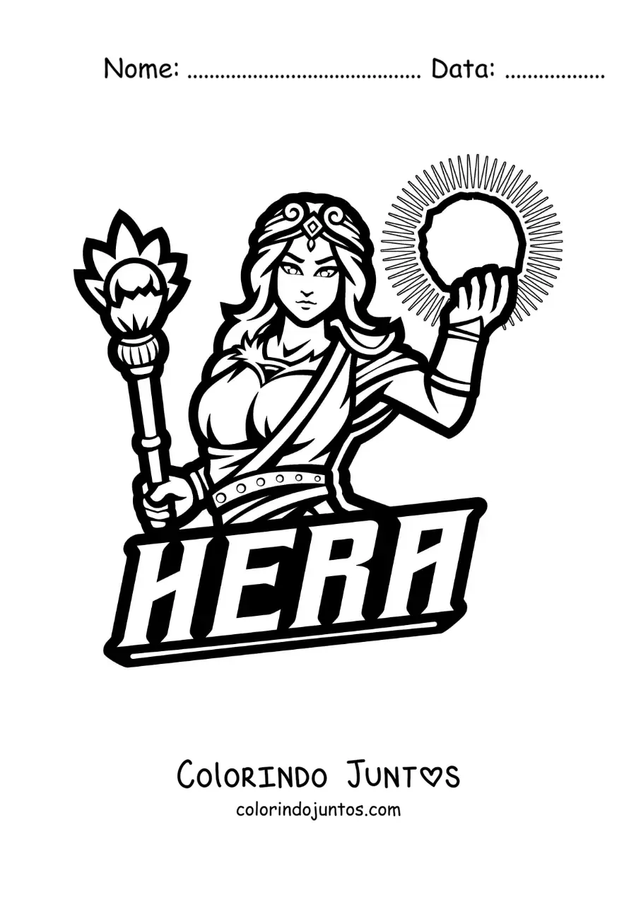 Desenho para colorir da deusa Hera rainha dos deuses