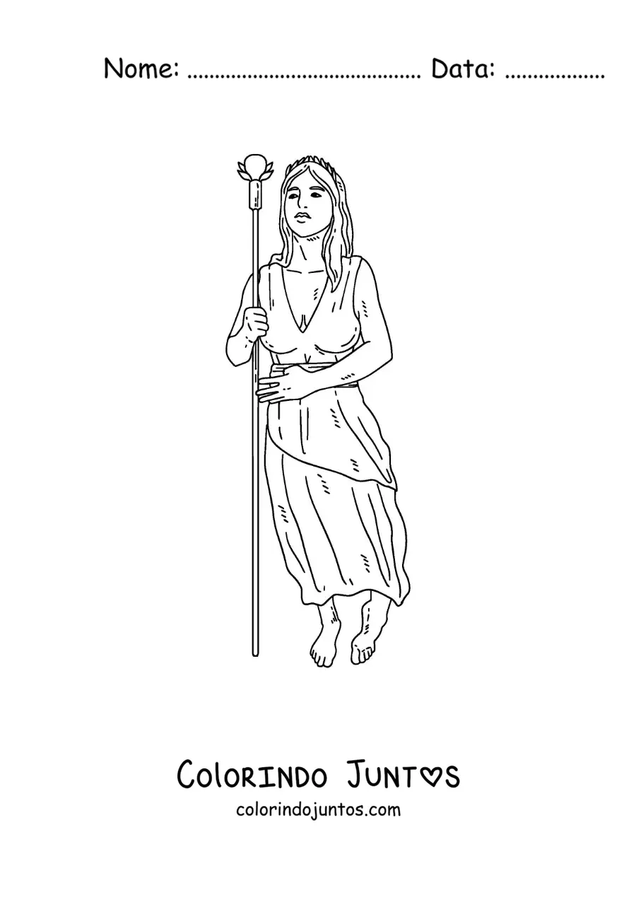 Desenho para colorir de Hera a deusa grega realista