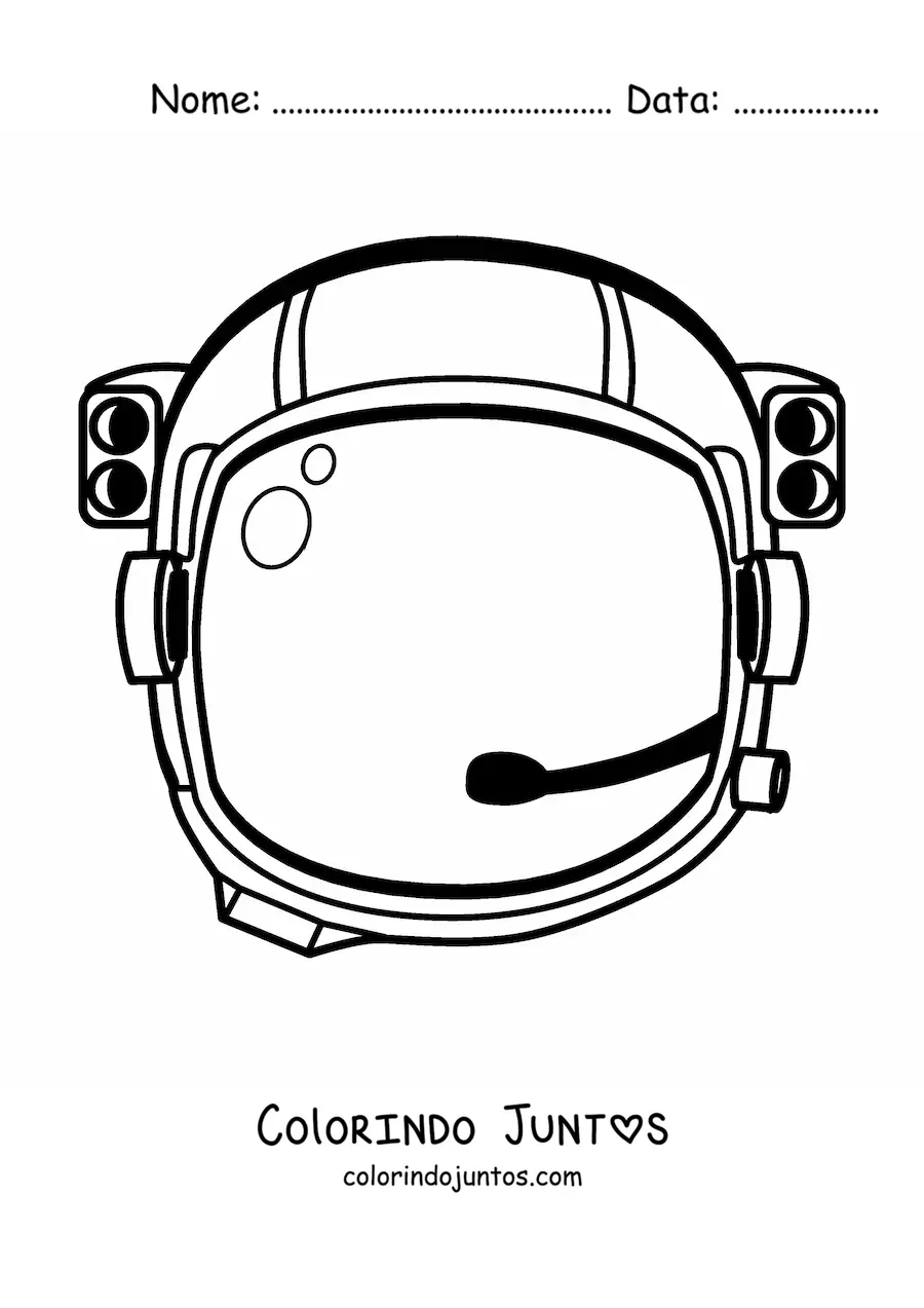 Desenho para colorir de um capacete de astronauta