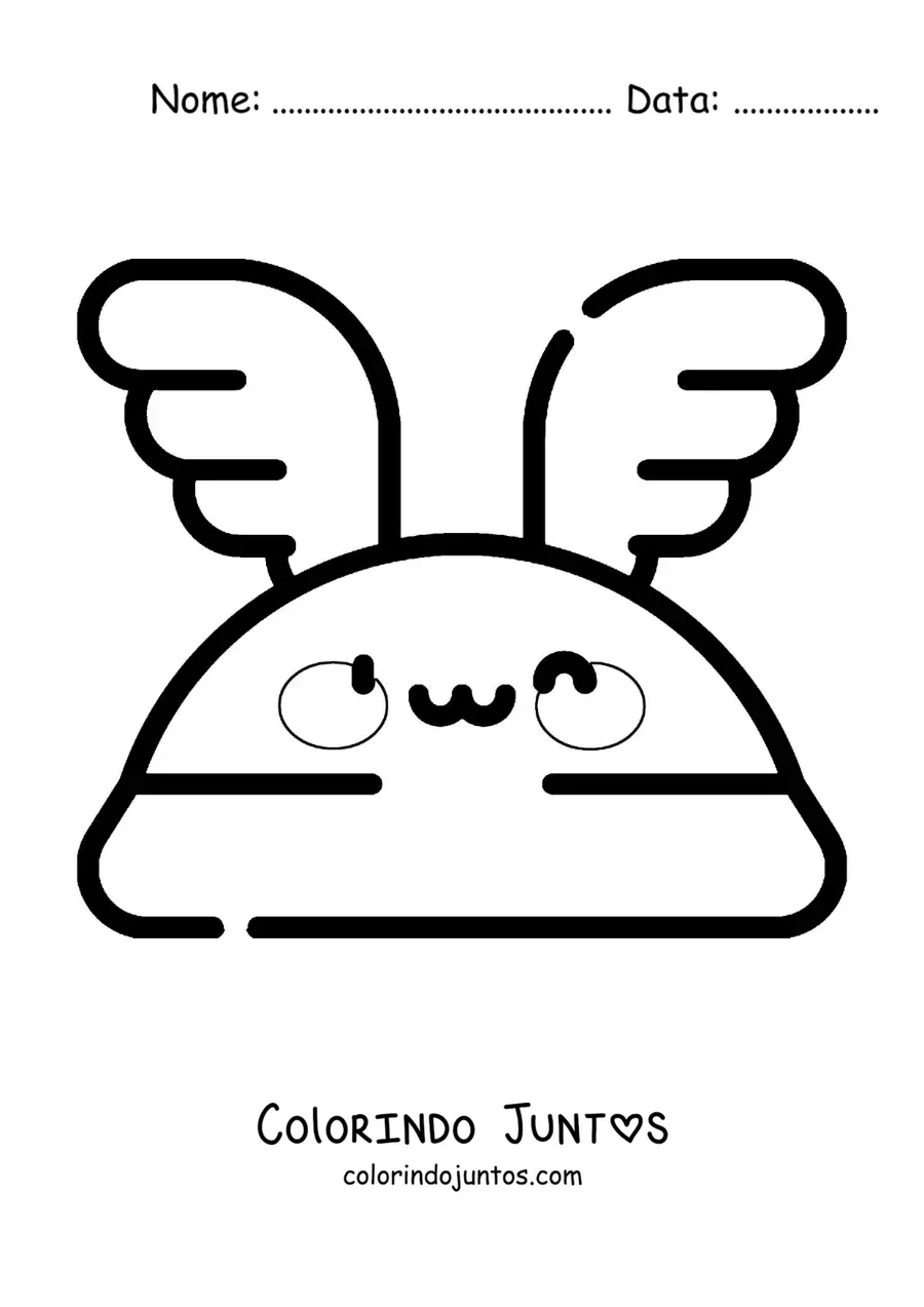 Desenho para colorir do capacete alado de Hermes animado kawaii