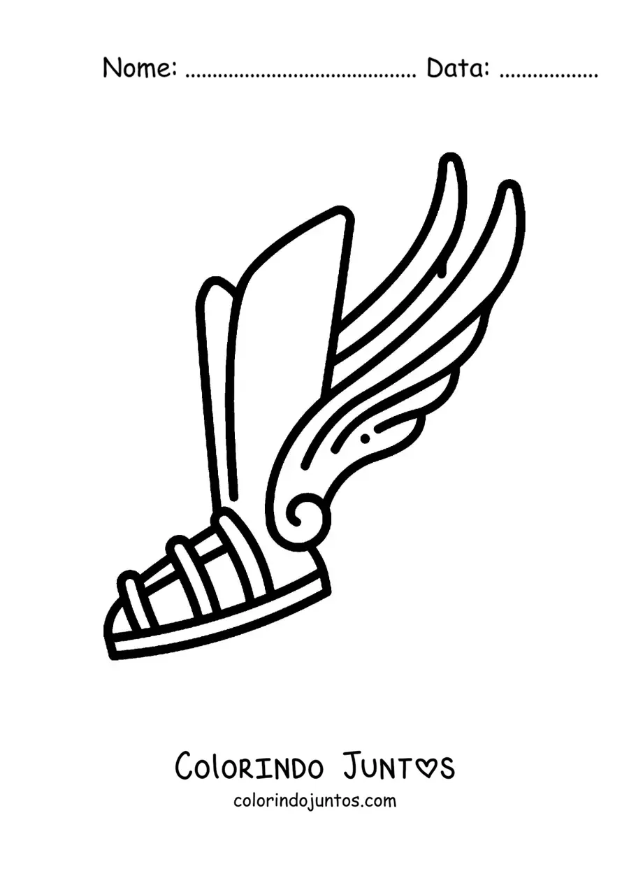 Desenho para colorir da sandália alada de Hermes
