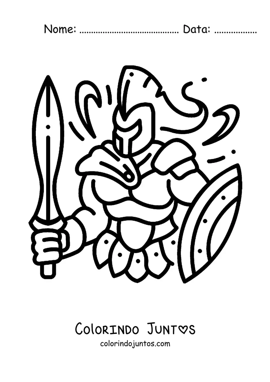 Desenho para colorir de Ares o deus da guerra animado