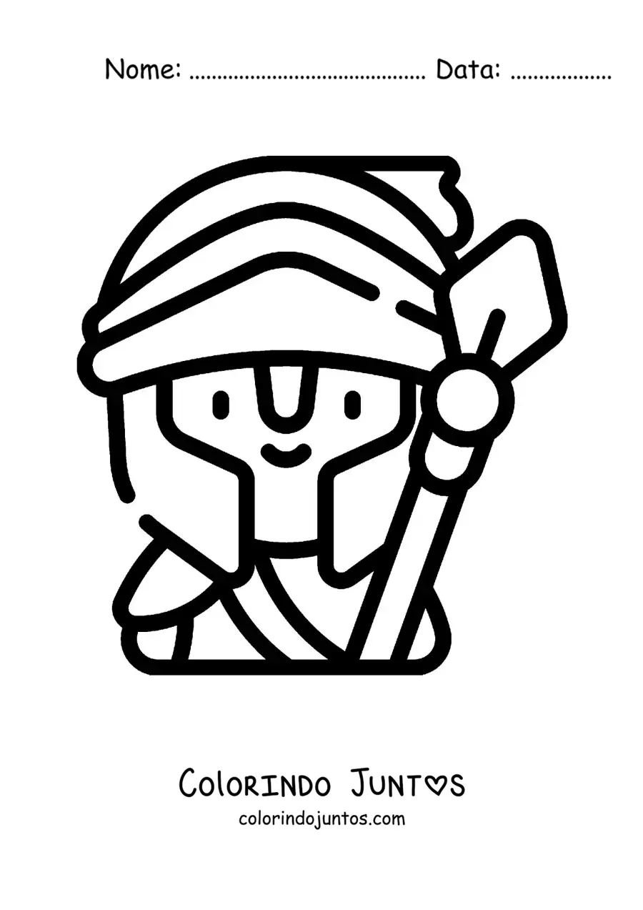 Desenho para colorir de Ares o deus grego animado fácil