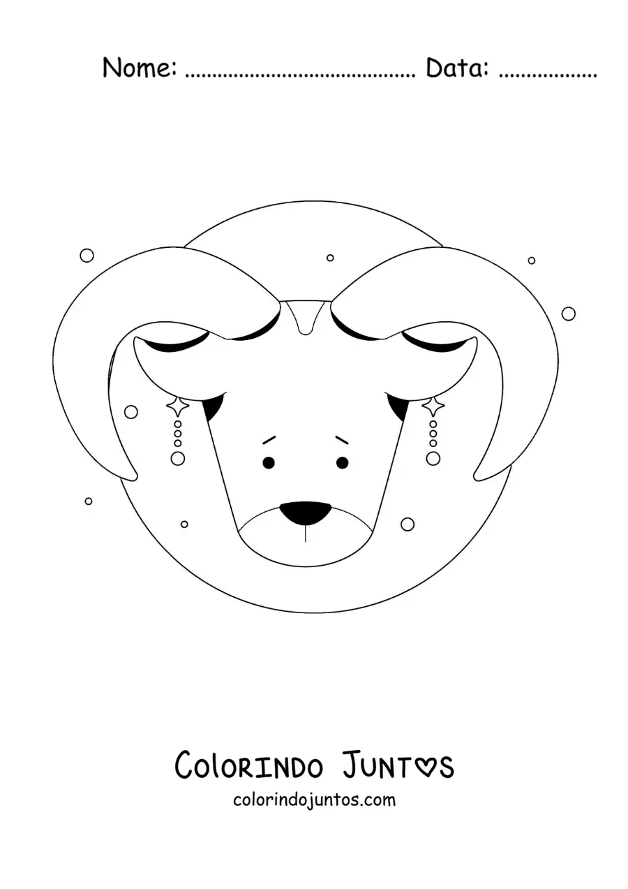 Desenho para colorir do signo de Áries animado