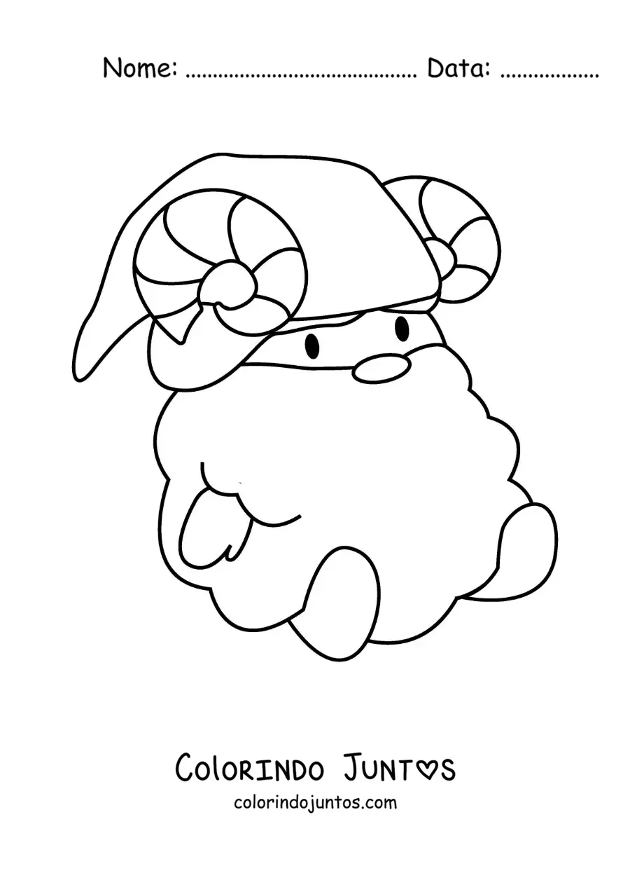 Desenho para colorir de gnomo do signo de Áries animado kawaii
