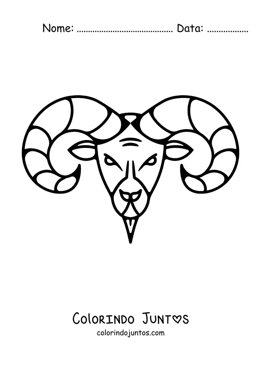Desenho para colorir de carneiro de Áries