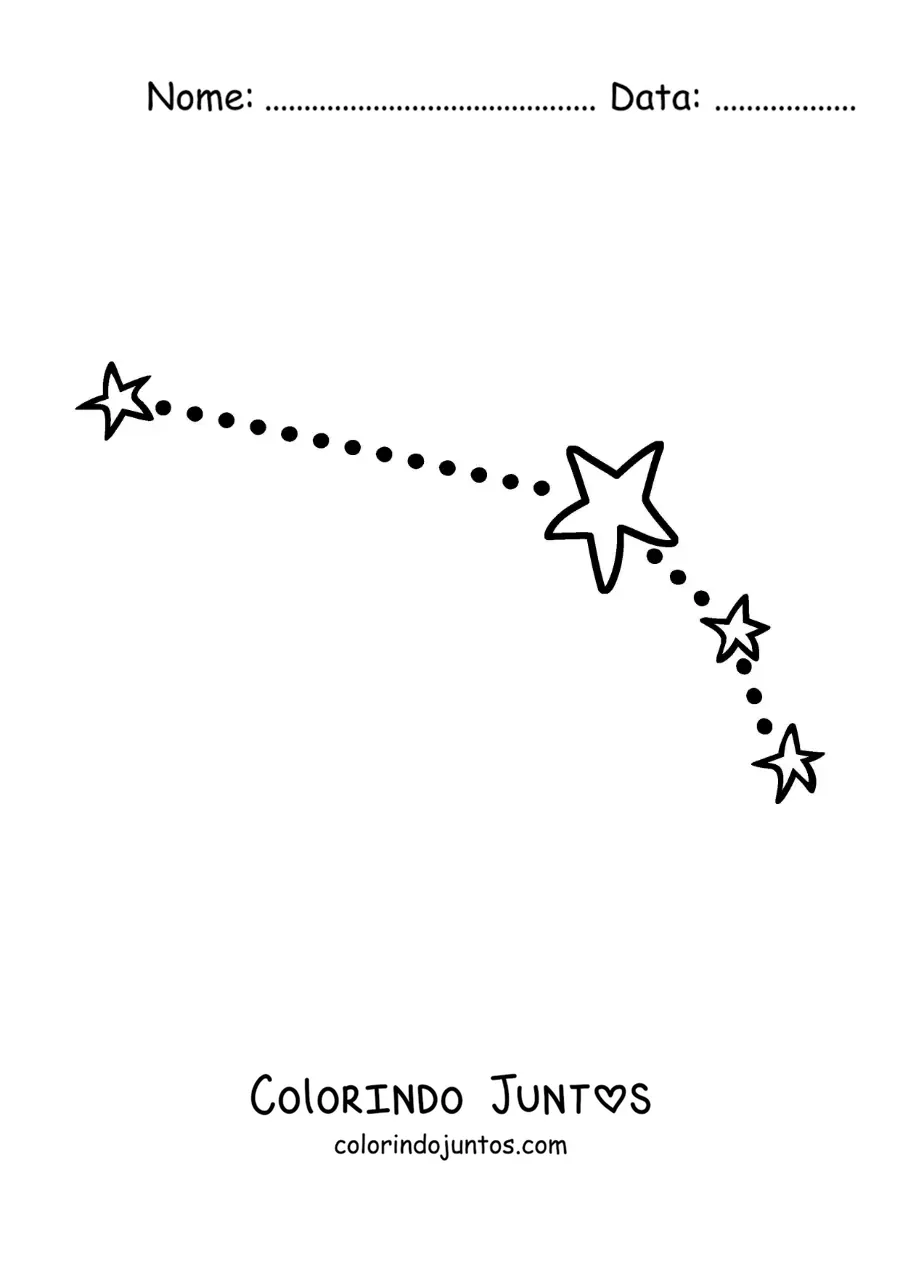 Desenho para colorir de constelação do signo de Áries