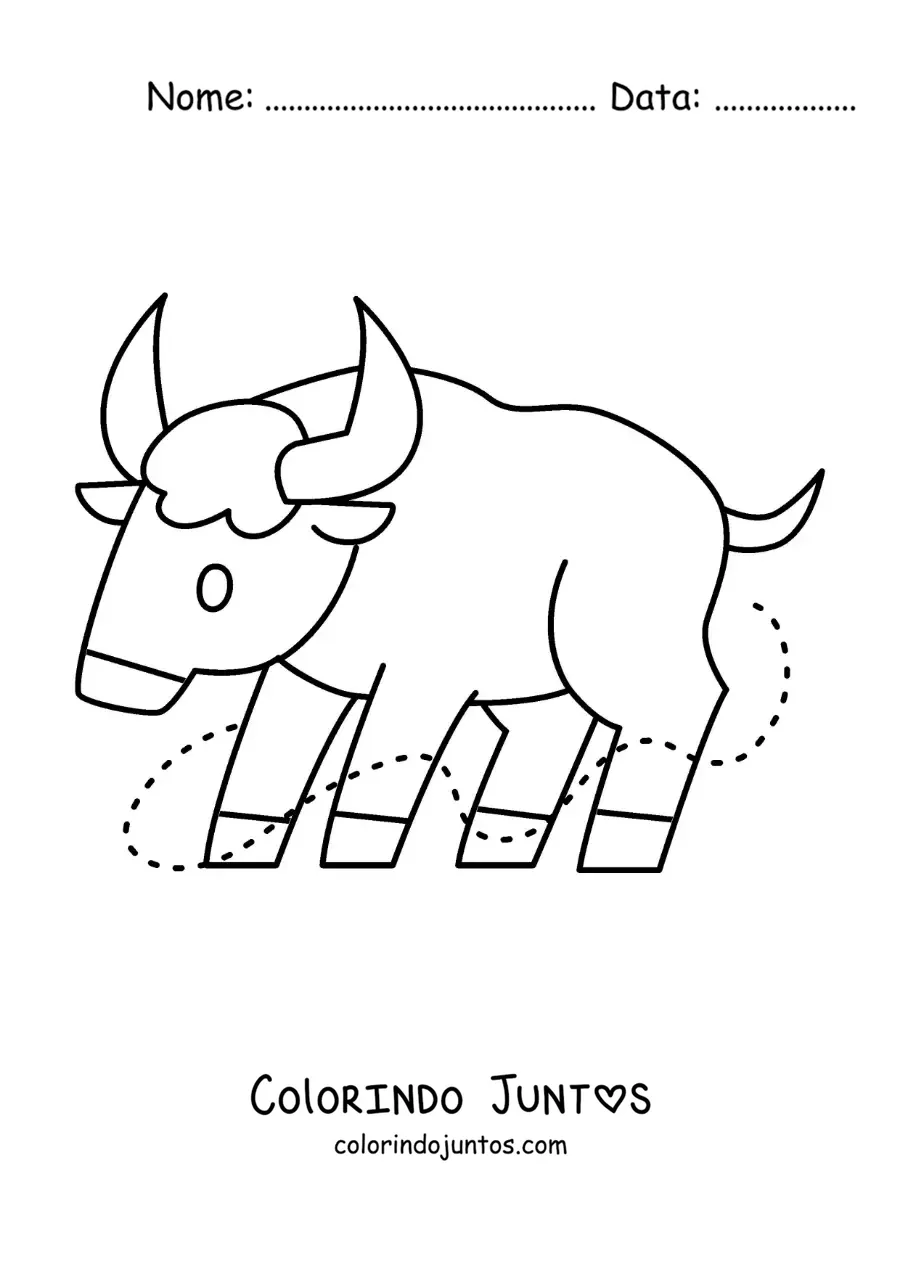 Desenho para colorir de touro do signo de Touro fácil