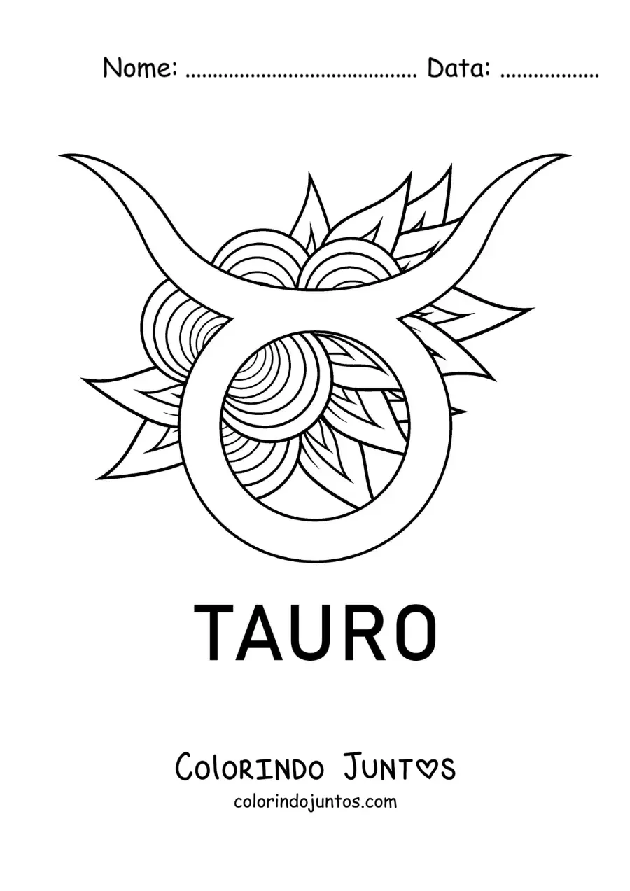 Desenho para colorir de símbolo do signo de Touro