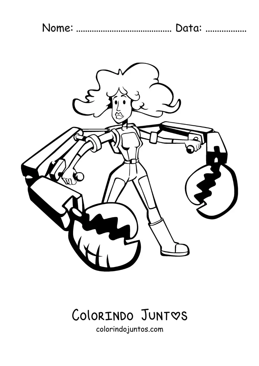 Desenho para colorir de caricatura de um super-herói do signo de Câncer