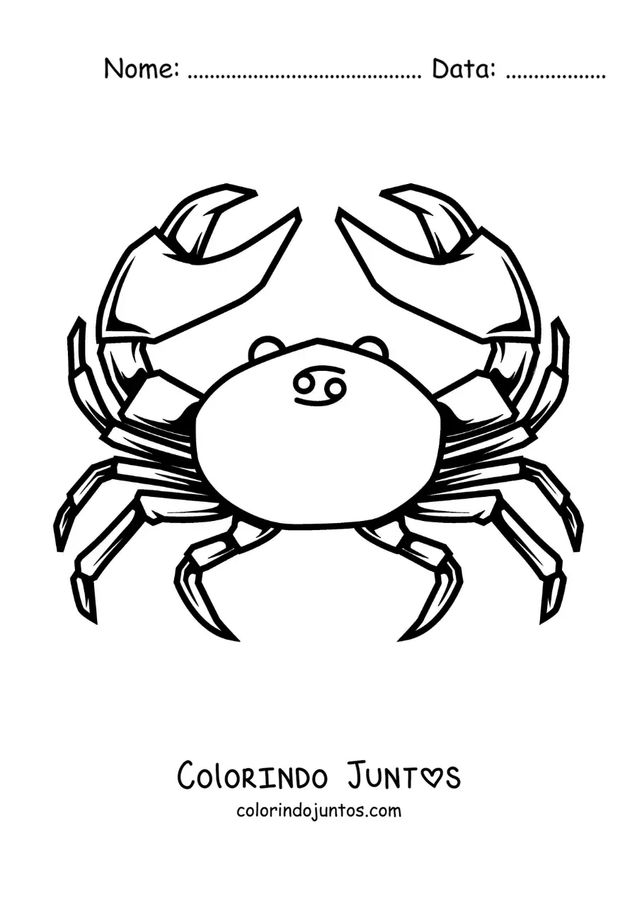 Desenho para colorir do signo do zodíaco Câncer