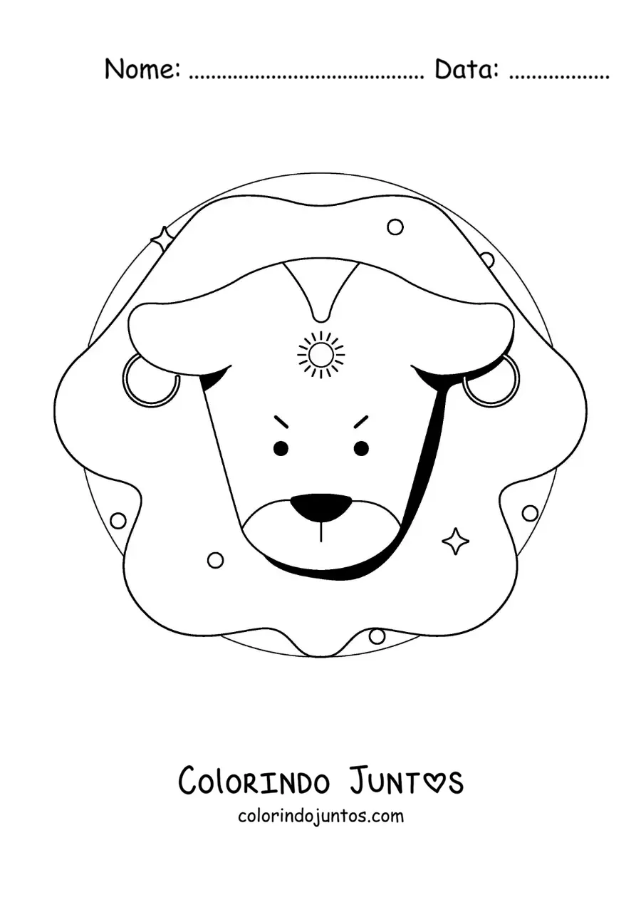 Desenho para colorir do leão de Leão animado grande