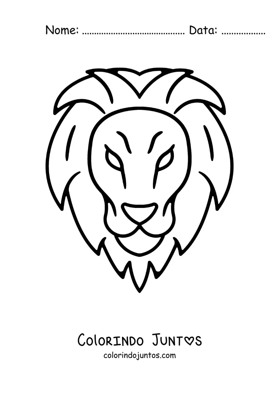 Desenho para colorir de leão do signo de Leão