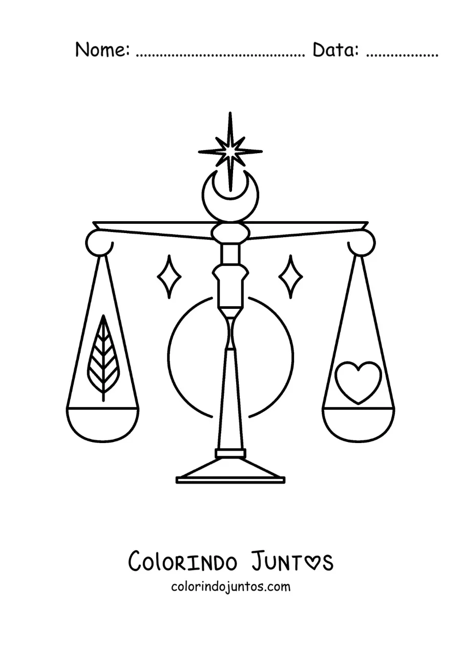 Desenho para colorir do símbolo de Libra