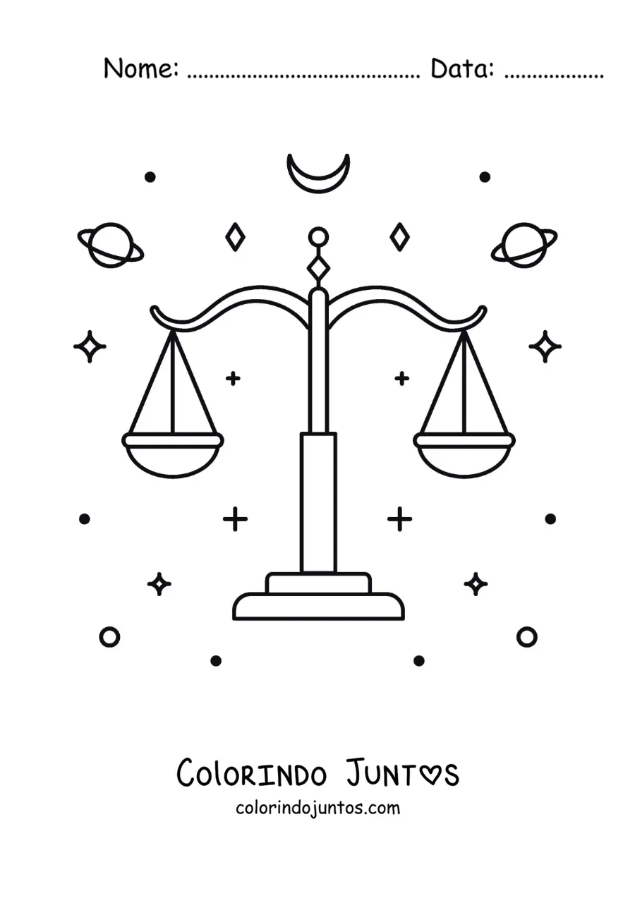 Desenho para colorir de constelação de Libra