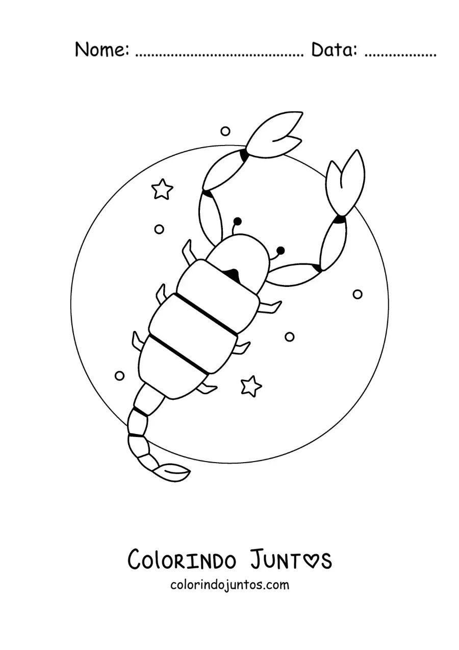 Desenho para colorir de escorpião de Escorpião fácil