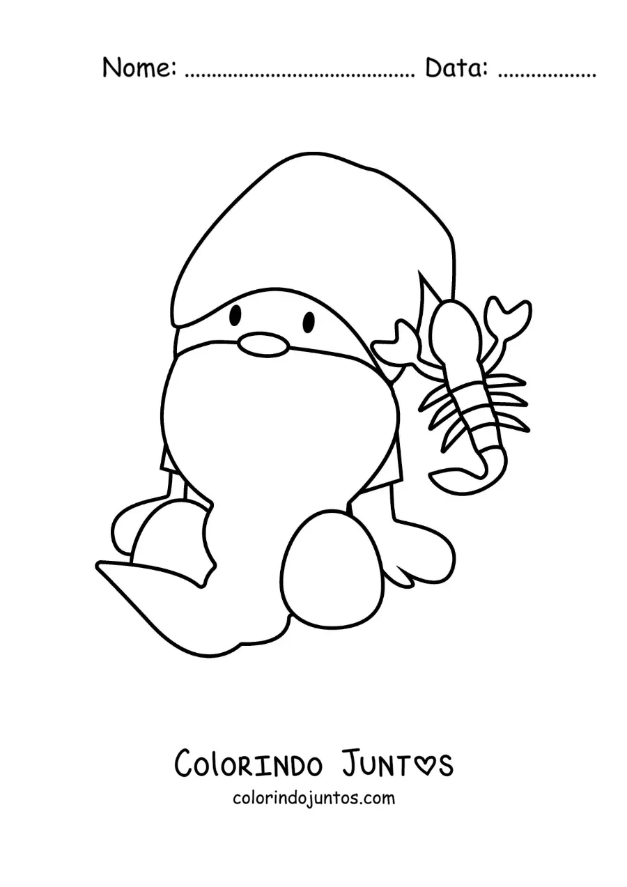 Desenho para colorir de gnomo animado infantil do signo de Escorpião