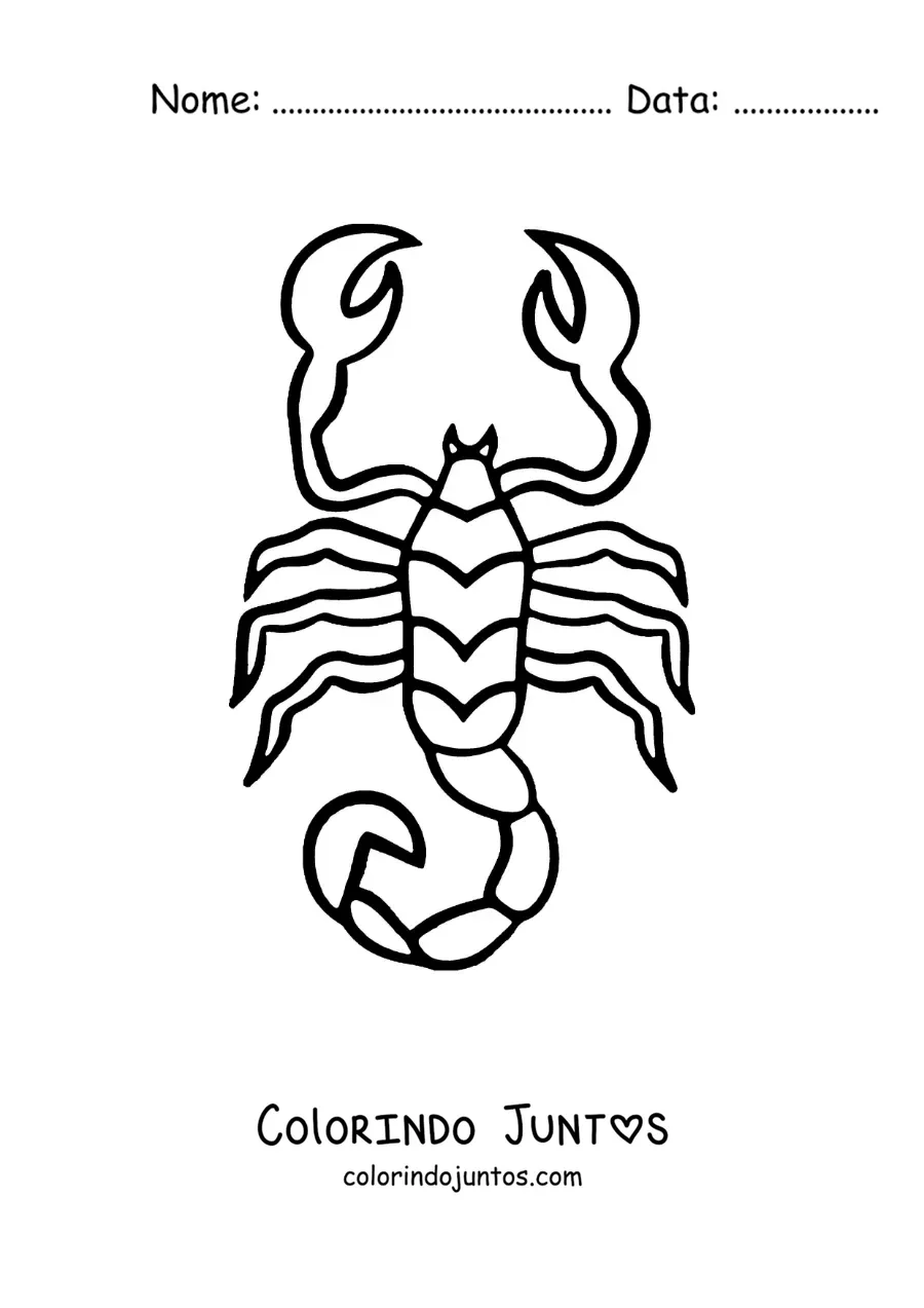 Desenho para colorir de escorpião fácil