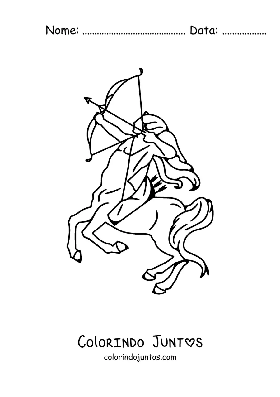 Desenho para colorir do arqueiro de Sagitário animado