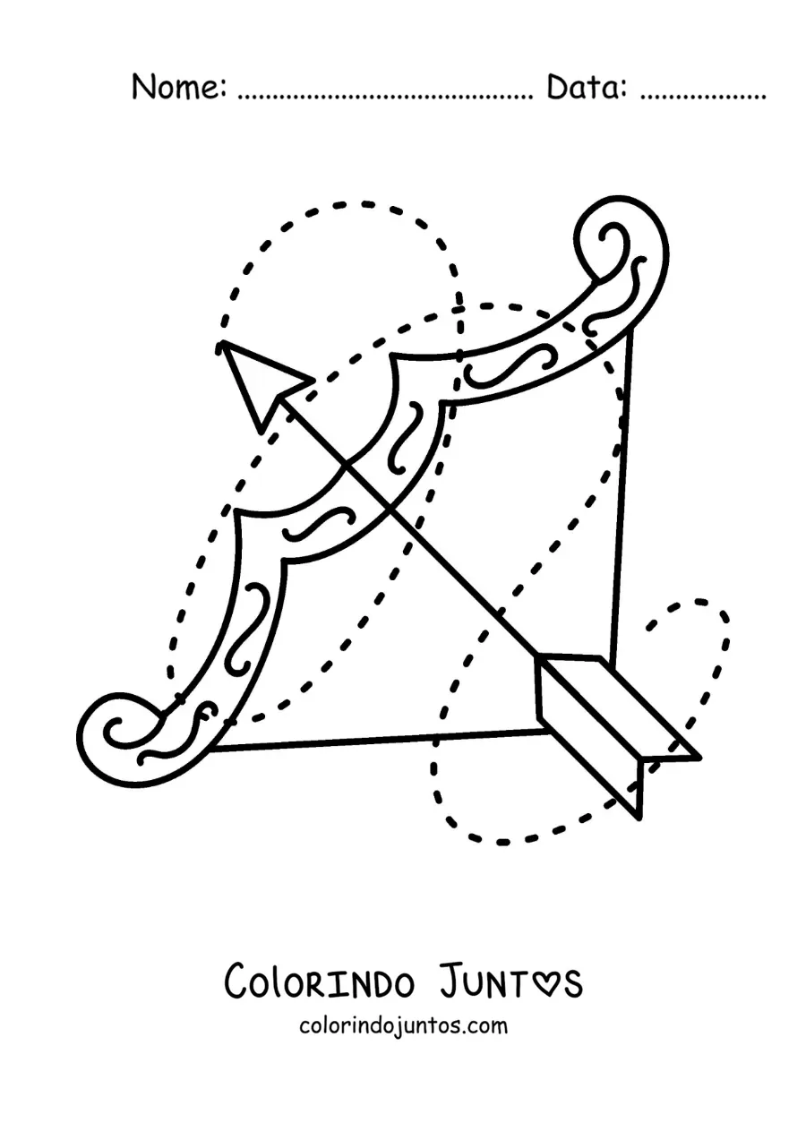 Desenho para colorir de símbolo de Sagitário fácil para crianças