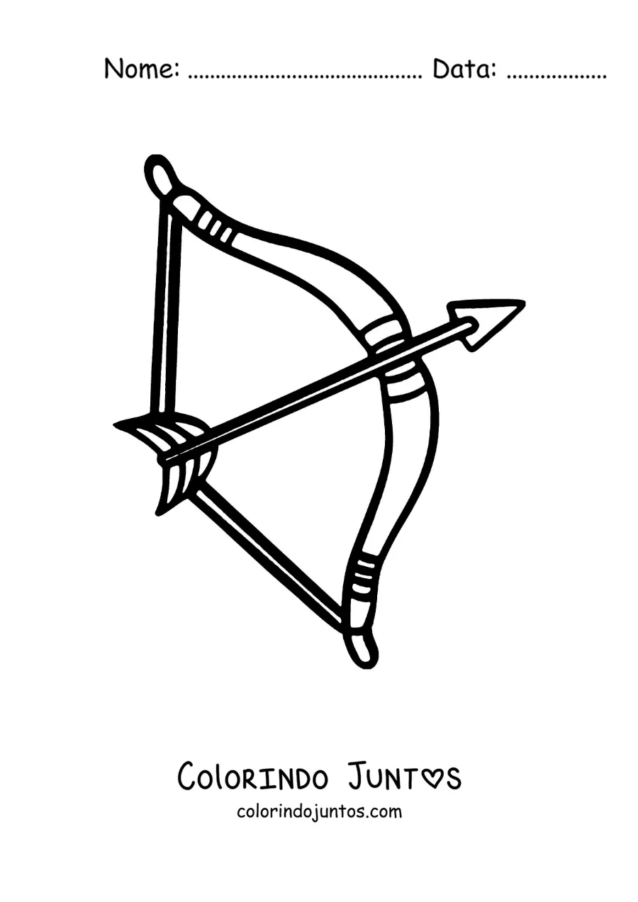 Desenho para colorir de arco de Sagitário fácil