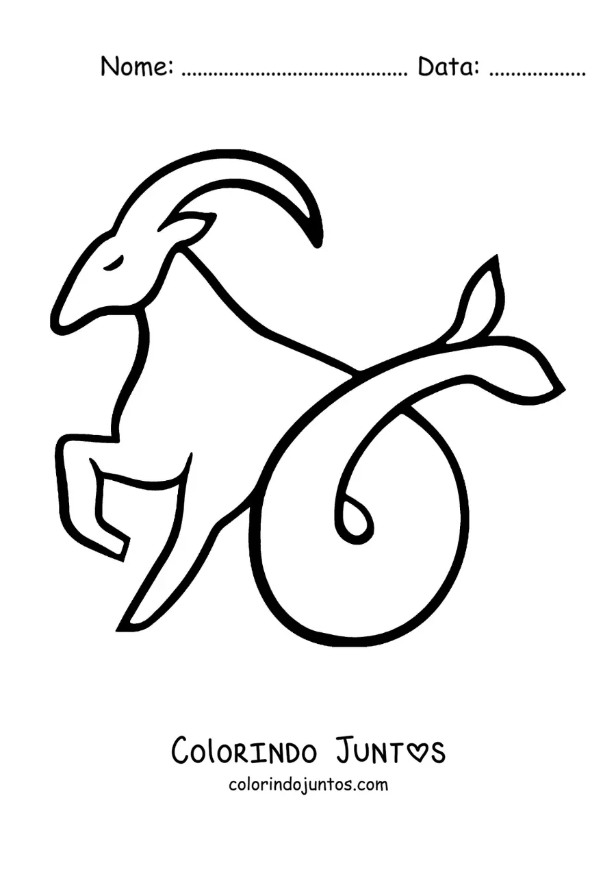 Desenho para colorir de emoji de Capricórnio