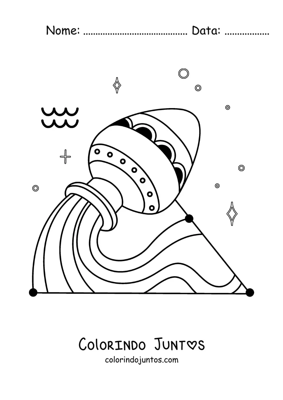 Desenho para colorir de símbolo de Aquário animado