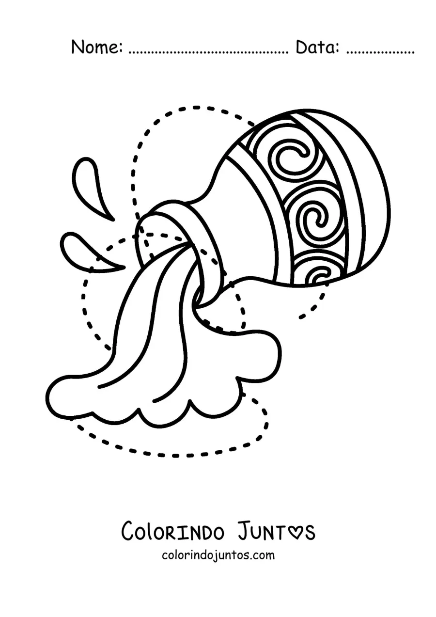 Desenho para colorir de símbolo do signo de Aquário