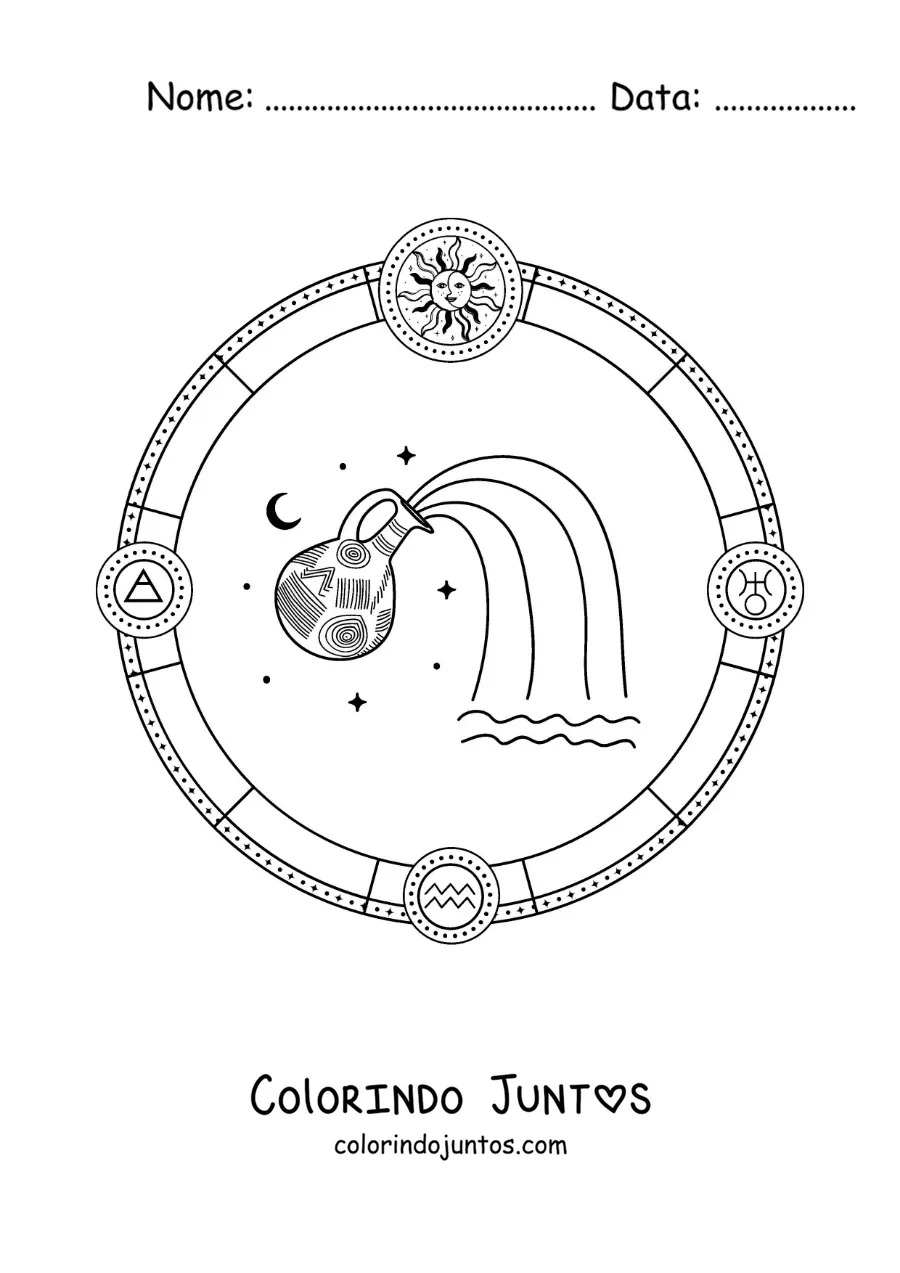 Desenho para colorir de símbolos de Aquário