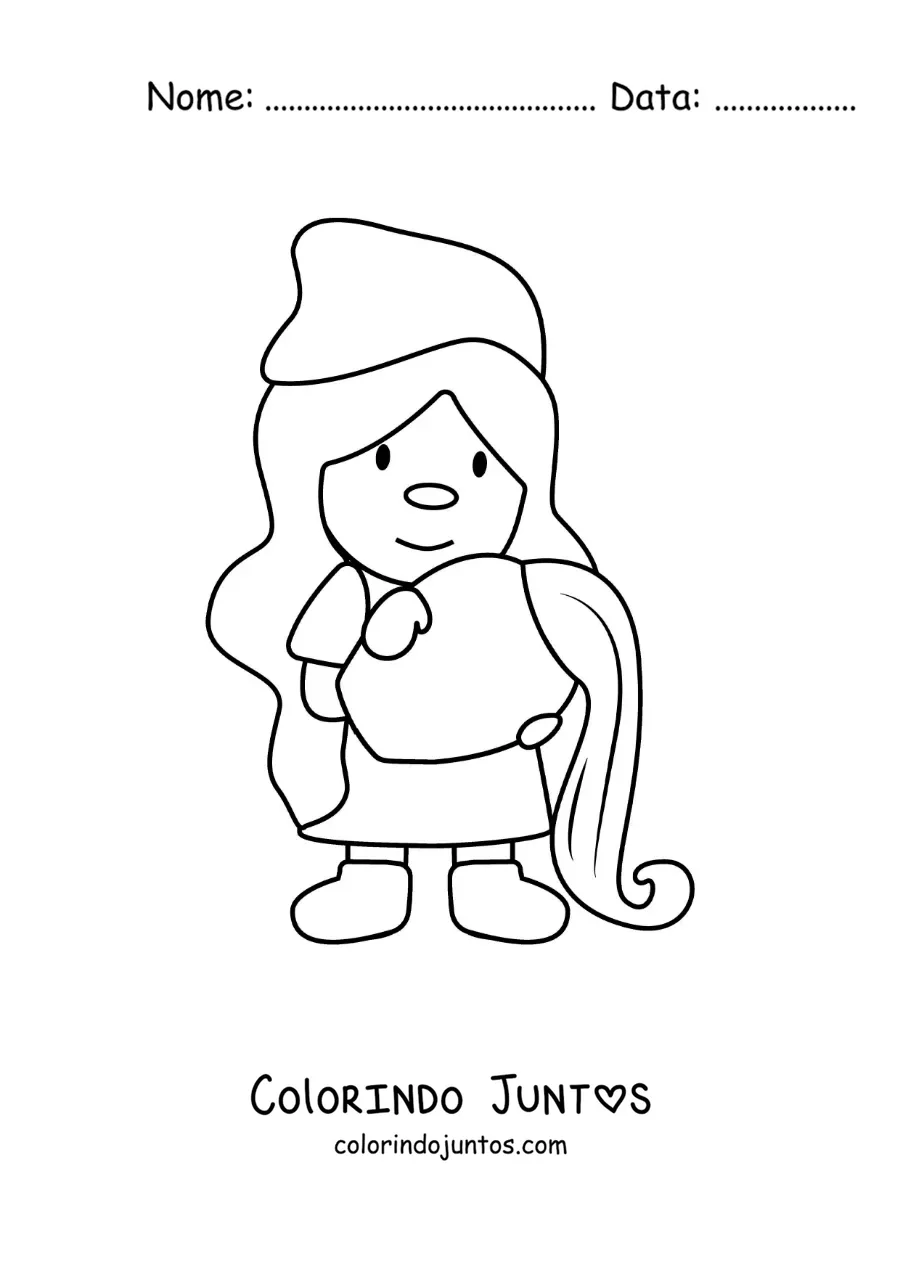 Desenho para colorir de gnomo animado infantil do signo de Aquário