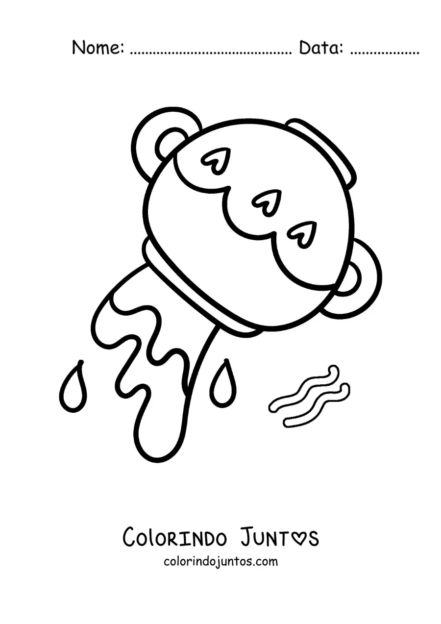 Desenho para colorir do signo de Aquário kawaii